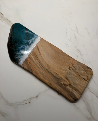 Tagliere in legno di Acacia e resina effetto mare
